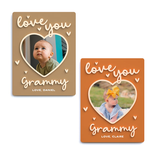 The Cotton & Canvas Co. Personalized Love You Grammy Fridge Photo Magnet Frame
