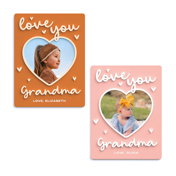 The Cotton & Canvas Co. Personalized Love You Grandma Fridge Photo Magnet Frame