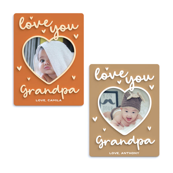 The Cotton & Canvas Co. Personalized Love You Grandpa Fridge Photo Magnet Frame