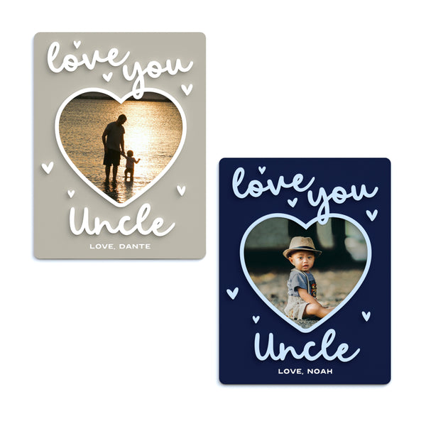 The Cotton & Canvas Co. Personalized Love You Uncle Fridge Photo Magnet Frame