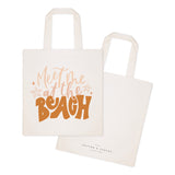 Meet Me At The Beach Cotton Canvas Tote Bag