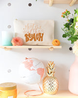 Meet Me At The Beach Cotton Canvas Cosmetic Bag