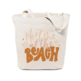 Meet Me At The Beach Cotton Canvas Tote Bag