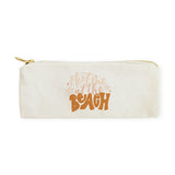 Meet Me At The Beach Cotton Canvas Pencil Case