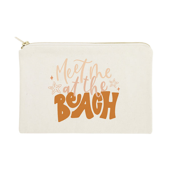 The Cotton and Canvas Co. Meet Me At The Beach Cotton Canvas Cosmetic Bag