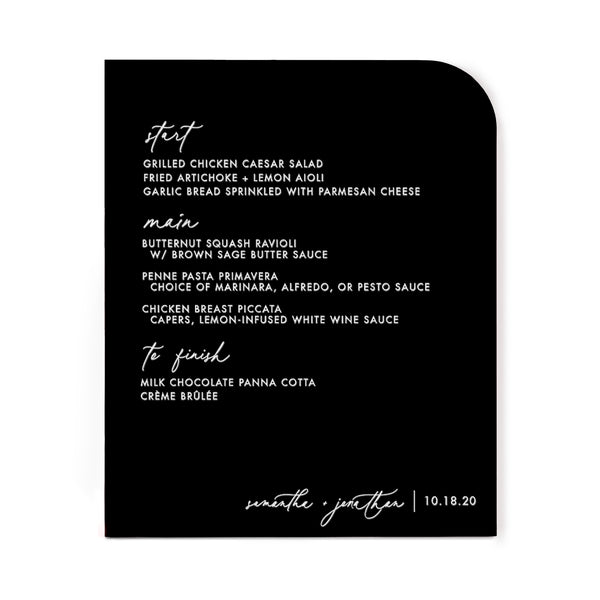 The Cotton and Canvas Co. Personalized Acrylic Menu Sign