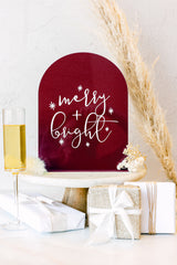 Merry and Bright Christmas Acrylic Sign