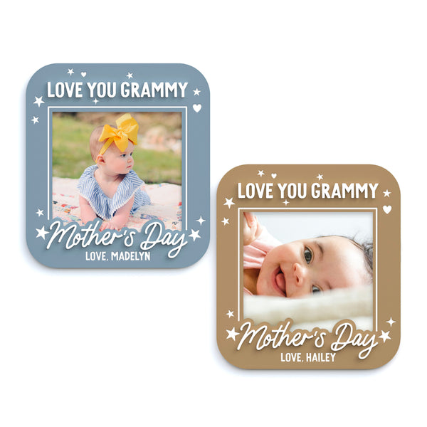 The Cotton & Canvas Co. Love you Grammy Personalized Mother's Day Photo Frame Magnet