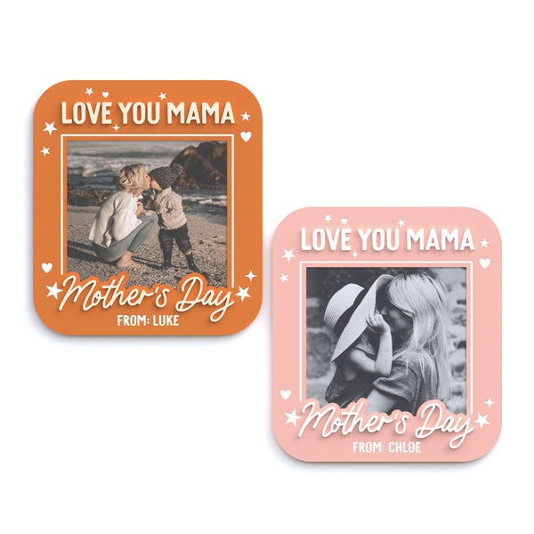 The Cotton & Canvas Co. Love you Mama Personalized Mother's Day Photo Frame Magnet