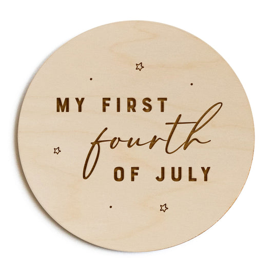 My First Fourth of July Baby Wooden Milestone Card