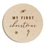 My First Christmas Baby Wooden Milestone Card