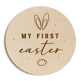 My First Easter Baby Wooden Milestone Card