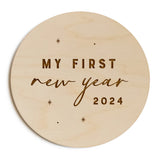 My First New Year's Baby Wooden Milestone Card