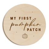 My First Pumpkin Patch Baby Wooden Milestone Card