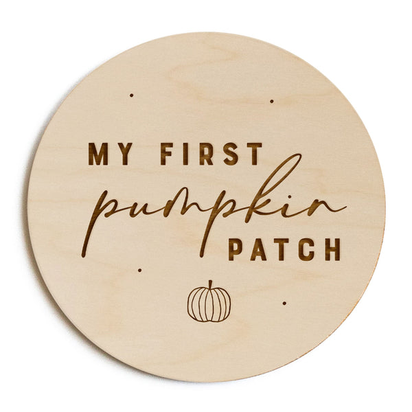 The Cotton and Canvas Co. My First Pumpkin Patch Baby Wooden Milestone Card