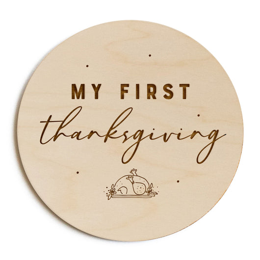 My First Thanksgiving Baby Wooden Milestone Card