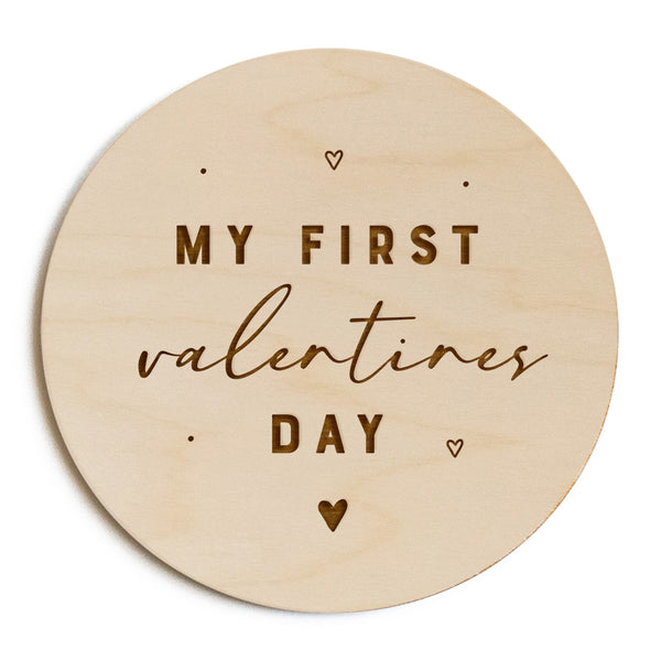 The Cotton and Canvas Co. My First Valentines Day Baby Wooden Milestone Card