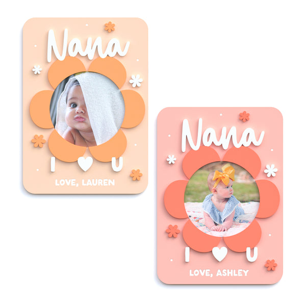 The Cotton & Canvas Co. Personalized Name Nana I Love you Fridge Photo Magnet Frame