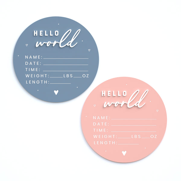 The Cotton & Canvas Co. Newborn Baby Stats Acrylic Sign