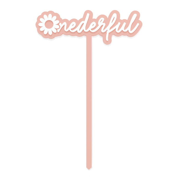 The Cotton and Canvas Co. Onederful Acrylic Daisy Cake Topper