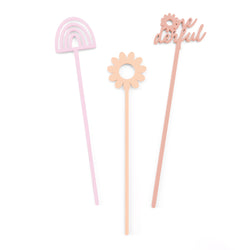 Onederful Acrylic Drink Stirrers, Pack of 12