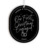 Our First Christmas Engaged with Year Acrylic Modern Ornament