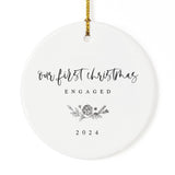 Our First Christmas Engaged with Year Christmas Ornament