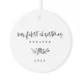 Our First Christmas Engaged with Year Christmas Ornament