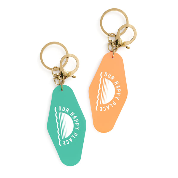 The Cotton & Canvas Co. Our Happy Place Retro Motel Keychain