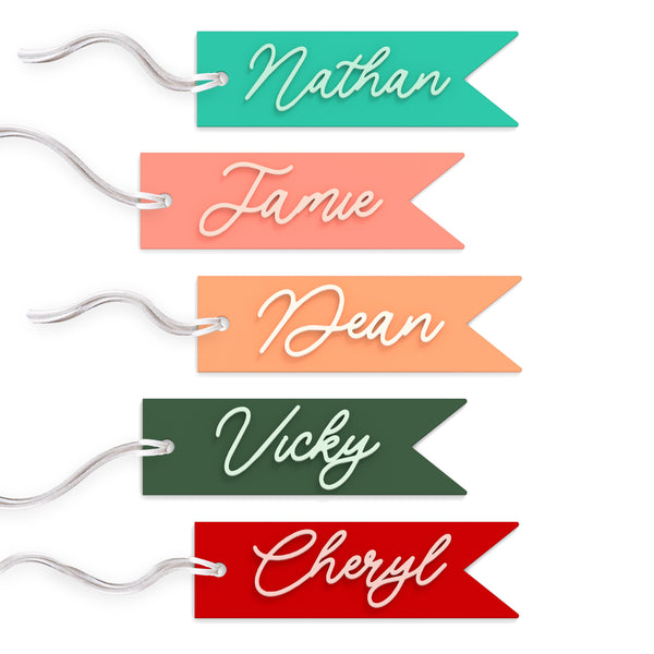 The Cotton and Canvas Co. Personalized 3D Acrylic Pennant Stocking Tag