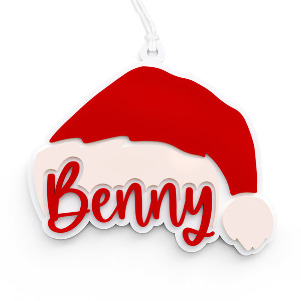 The Cotton & Canvas Co. Personalized Santa Hat Acrylic Gift Tag