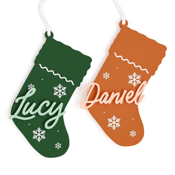 The Cotton & Canvas Co. Personalized Name Stocking Acrylic Gift Tag