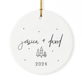 Personalized Couple Names and Year Christmas Ornament