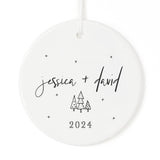 Personalized Couple Names and Year Christmas Ornament