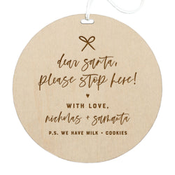 Dear Santa Please Stop Here Wooden Sign