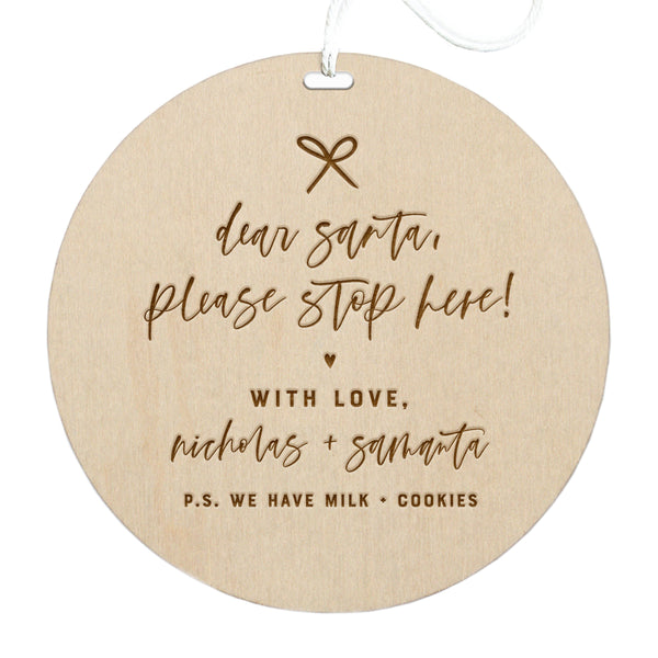 The Cotton and Canvas Co. Dear Santa Please Stop Here Wooden Sign