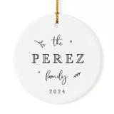 Personalized Last Name and Date Christmas Ornament