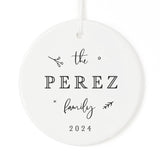 Personalized Last Name and Date Christmas Ornament