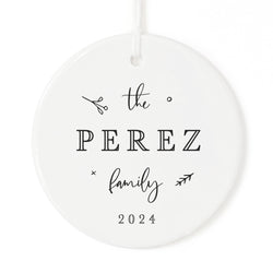 Personalized Last Name and Date Christmas Ornament