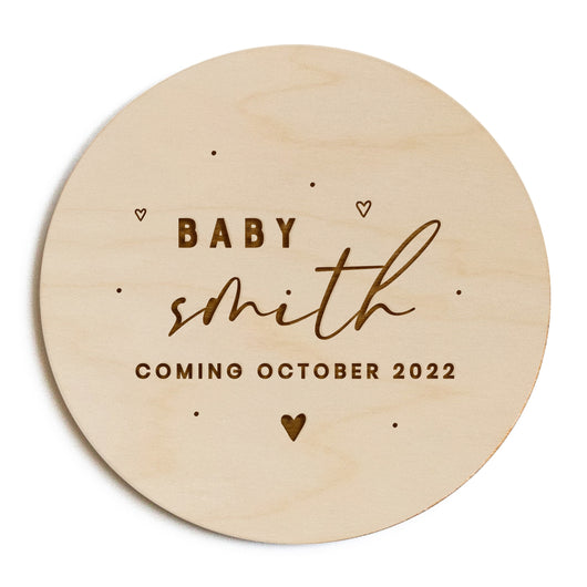 Personalized Baby Last Name With Date Pregnancy Announcement Sign