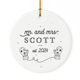 Personalized Mr. & Mrs. with Last Name and Est. Date Christmas Ornament