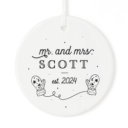 Personalized Mr. & Mrs. with Last Name and Est. Date Christmas Ornament