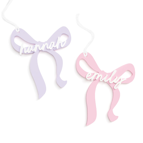 The Cotton & Canvas Co. Personalized Name Coquette Bow Gift Tag
