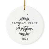 Personalized Baby's First Christmas and Year Christmas Ornament