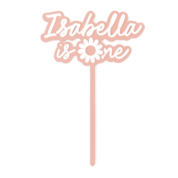 The Cotton and Canvas Co. Personalized Name Daisy First Birthday Cake Topper