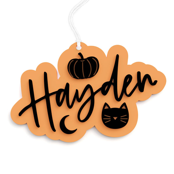 The Cotton & Canvas Co. Personalized Name Halloween Acrylic Gift Tag