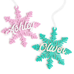 Personalized Name Acrylic Snowflake Gift Tag