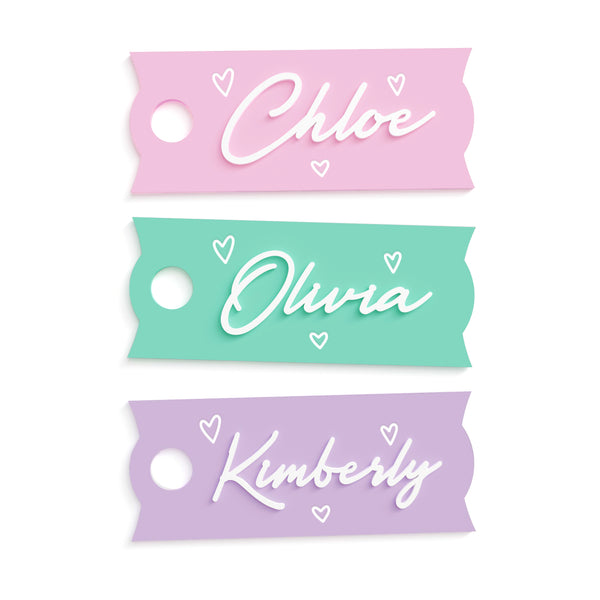 The Cotton & Canvas Co. Personalized Stanley Name with Hearts Plate Acrylic Lid Topper