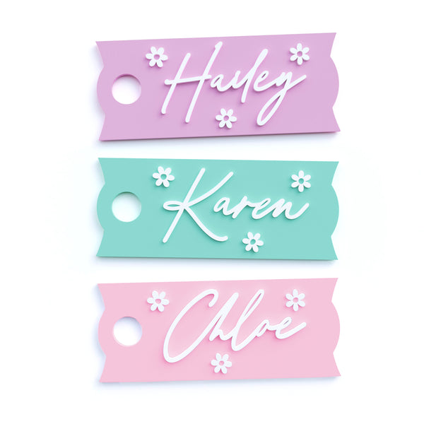 The Cotton & Canvas Co. Personalized Daisy Stanley Name Plate Acrylic Lid Topper