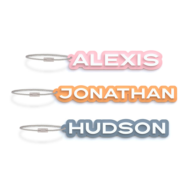 The Cotton & Canvas Co. Personalized Modern Name Acrylic Keychain and Bag Tag